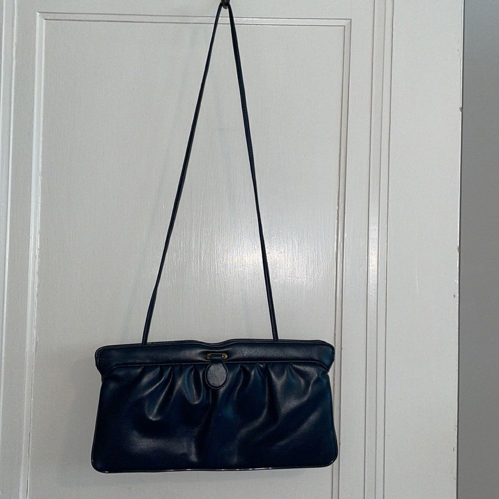 Vtg‎ 70s Mr Mart dark navy blue crossbody or clutch purse